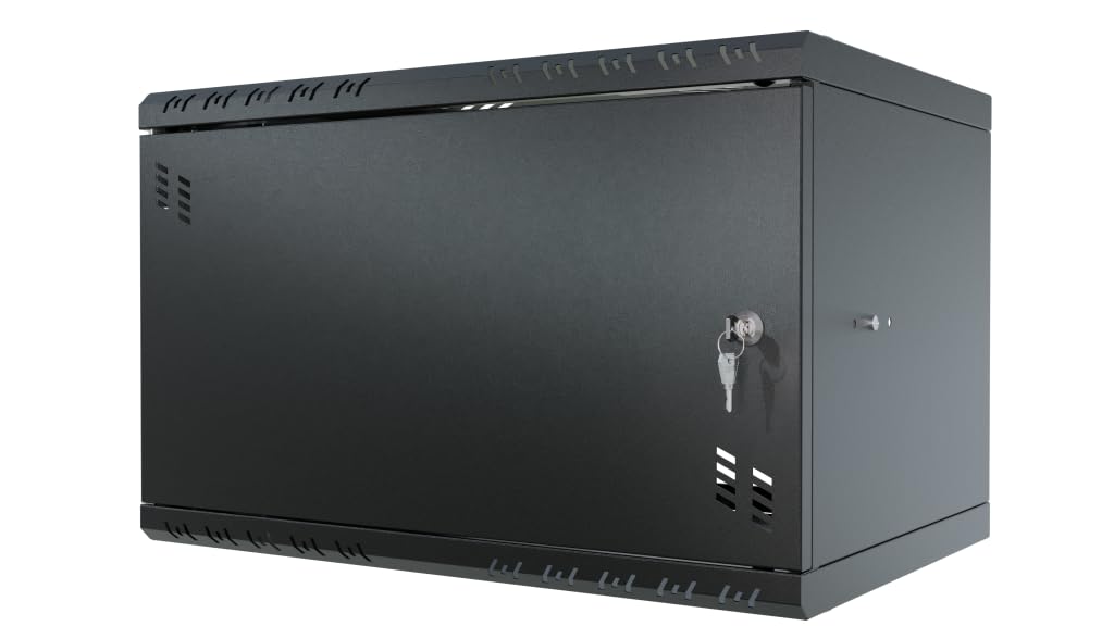 Armoire Réseau 19 Pouces - Baie Informatique 6U - Baie de Brassage pour Montage Mural - Capacité de Charge 40 kg - Profondeur 350 mm - Armoire Informatique - Noir