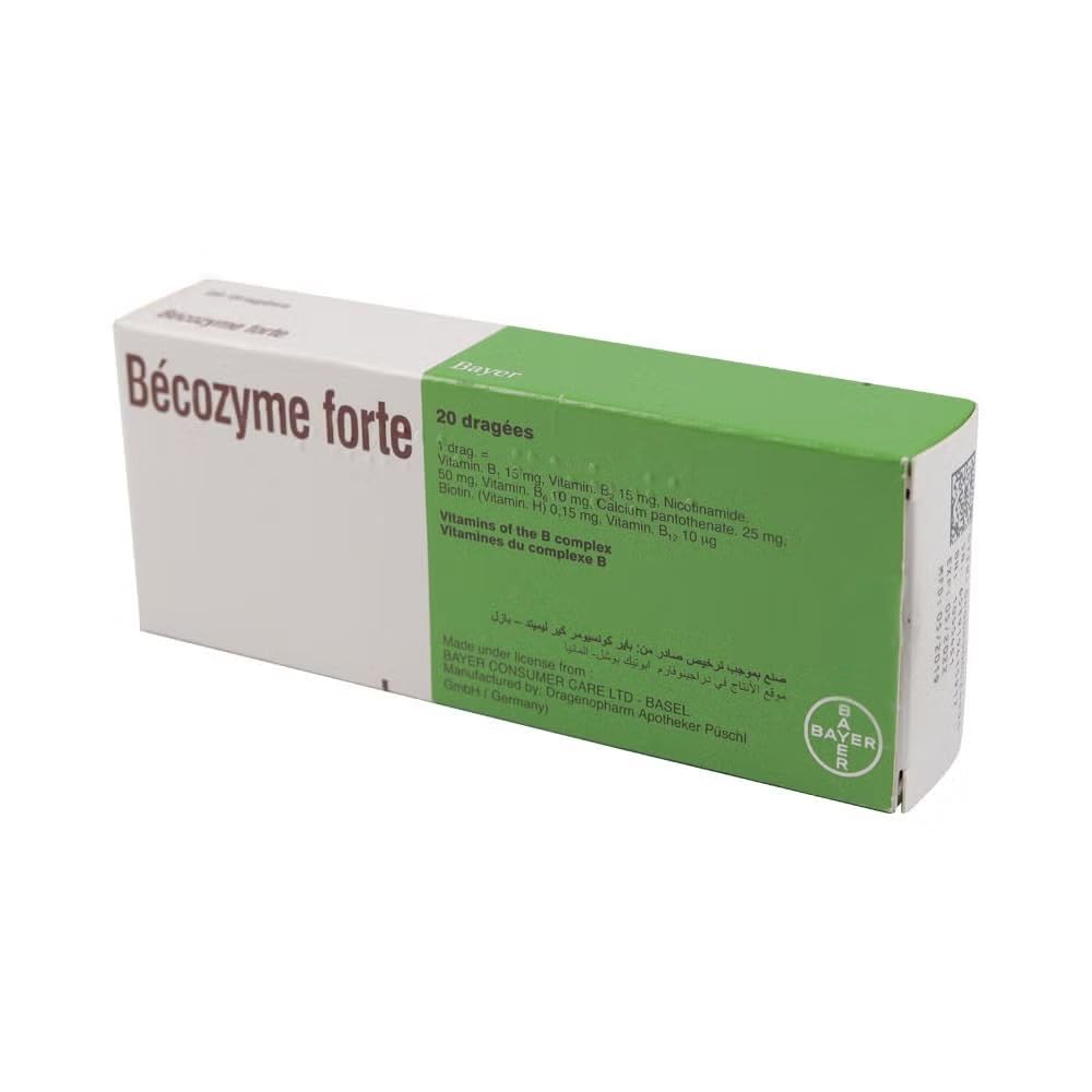 Becozyme Forte Vitamin B-Complex 20 Tablets – High-Strength B Vitamins with B1, B2, B6, B12, Niacin & Folic Acid – Supports Energy Metabolism & Nervous System, 20-Tablet Pack