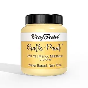 CrafTreat?Mango Milkshake 250ml - Chalk Paint for Wood Furniture,Wall, Home Decor, Glass, DIY Craft - Matte Acrylic Multi Surface Chalk Paint - 250ml