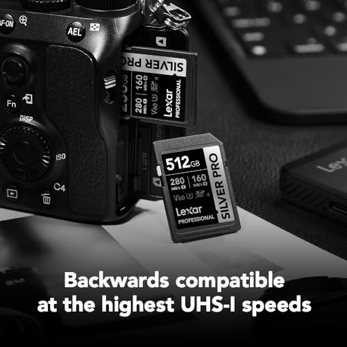 Image of Lexar 512GB Professional SILVER PRO SD Card, UHS-II, C10, U3, V60, Full HD, 4K, Up To 280MB /s Read SDXC Memory Card, for Professional Photographer, Videographer, Enthusiast (LSDSIPR512G-BNNNU)
