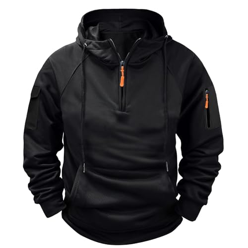 Men's Pullover Sweatshirts Hoodie Zipper Pullover Sports Casual Sweater with Multi-Pocket Fall Winter - Main Image