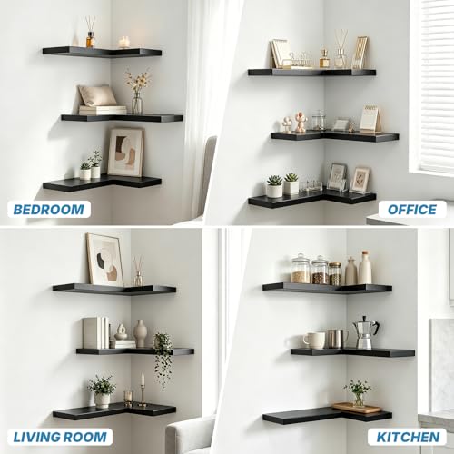 Floating-Corner-Shelves-Wall-Mounted-with-Invisible-Brackets-Set-of-3-161-x-115-For-Home-Bedroom-Bathroom-Kitchen-Living-Room-Office-Gothic-Style-Black