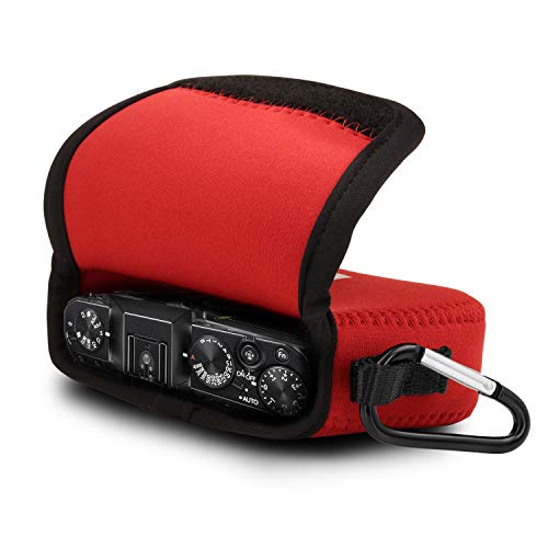 MegaGear MG715 Ultra Light Neoprene Case with Carabiner for Fujifilm X70 Camera - Red - Image 3