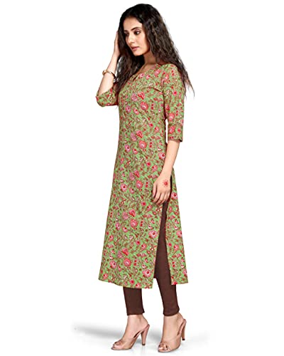 Image of Rajnandini Women's Cotton Straight Fit Straight Kurti