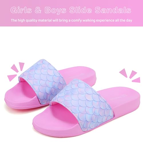 Image of WateLves Girls & Boys Slide Sandals Kids Summer Slippers Slip On for Outdoor Beach Pool Shower (Little Kid /Big Kid)