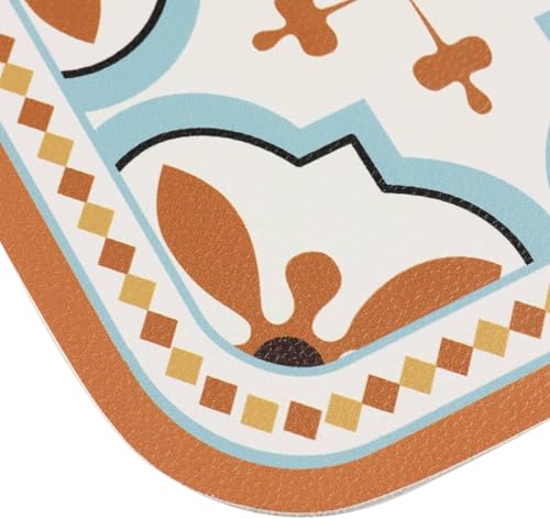 Image of Faux Leather Dining Table Placemats | Heat Insulation & Stain Resistant Waterproof Non Slip Dinner Table Mats | Perfect for Home, Kitchen, Restaurant, Office (Multicolor, Set of 3)