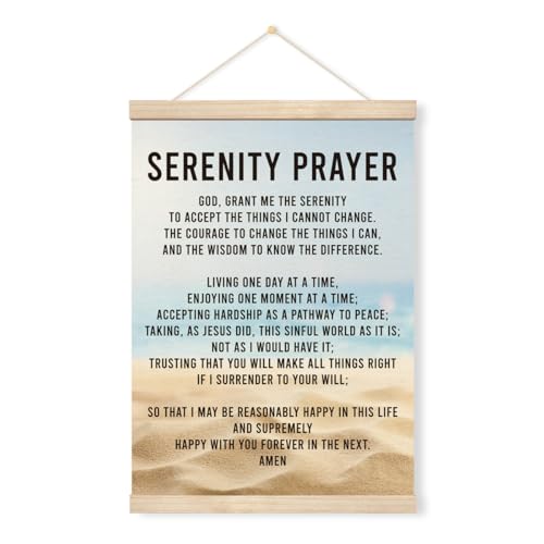 Geondos Serenity Prayer Canvas Wall Art, Christian Hanging Decor, Bible