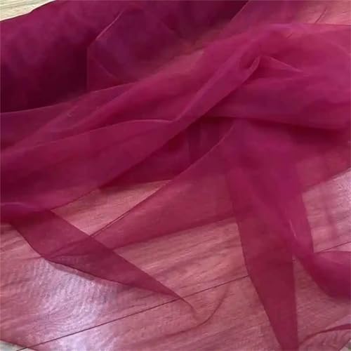 Tissu tulle de polyester bordeaux 160cm pour robe artisanat mariage