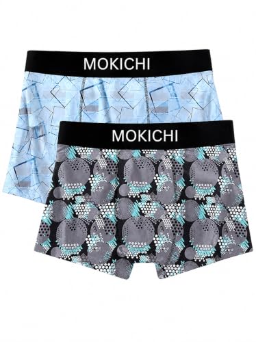 Image of Men's Printed Trunks, Pack of 2 | Abstract Geometric Design | Stretchable Elastic Waistband | Comfortable Regular Fit Underwear