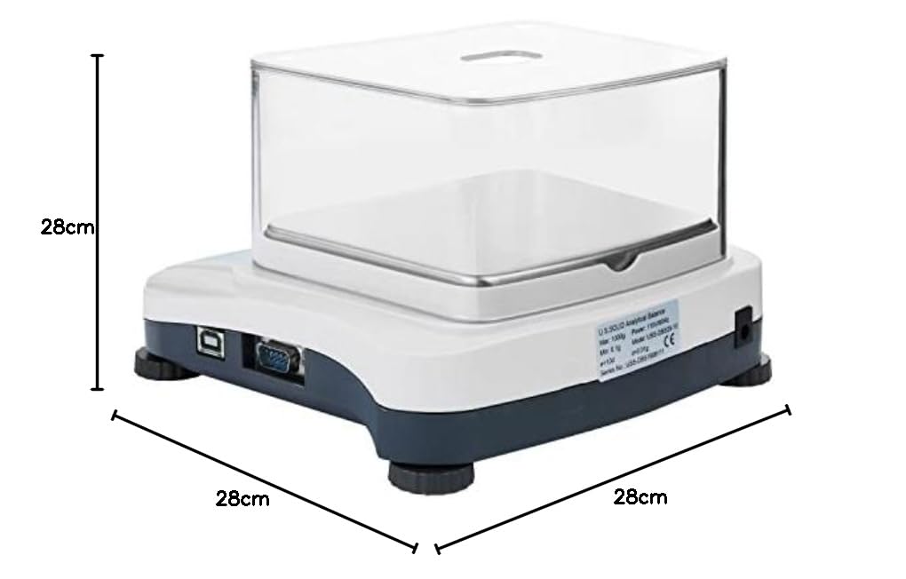 U.S. Solid Bilancia di precisione da laboratorio, 300 g x 0,01 g, bilancia analitica ad alta precisione con interfaccia USB e RS232, scudo di tiraggio staccabile, peso di calibrazione, 100-240 VAC