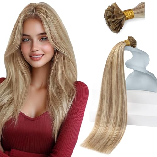Sunny Hair Keratin Hair Extensions Blonde with Light Brown Human