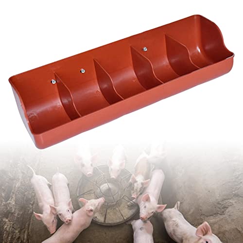 Mangeoire pour volailles rouge robuste avec 5 emplacements - 5
