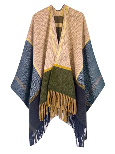 Image of Breezy Lane Women's Shawl Wraps Warm Poncho Ruana Wrap Cardigan