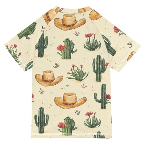 Boho Cactus Yellow Bathing Suit Girls UV Protection Teen Clothing Swimwear Beach Tops 3T2