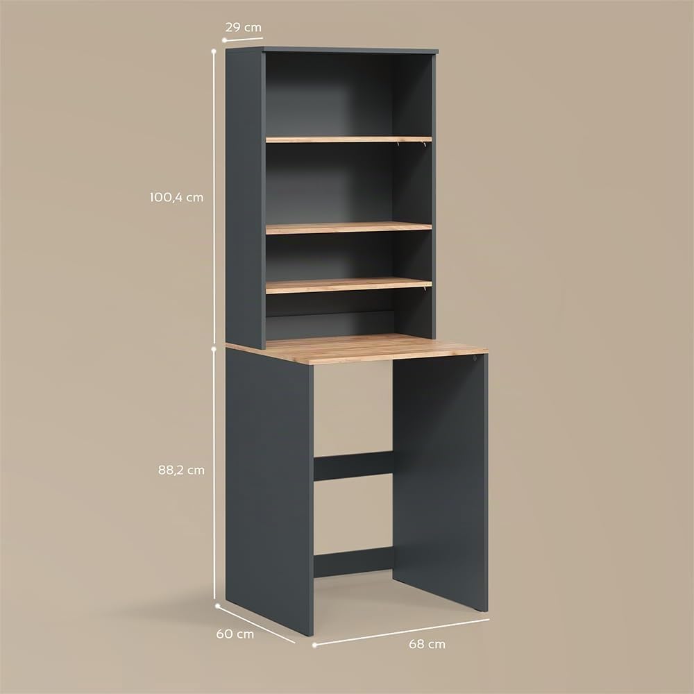 Livinity Waschmaschinenschrank Paolina, Anthrazit/Goldkraft Eiche, 66 x 88.2 cm 2 Teile mit Regal