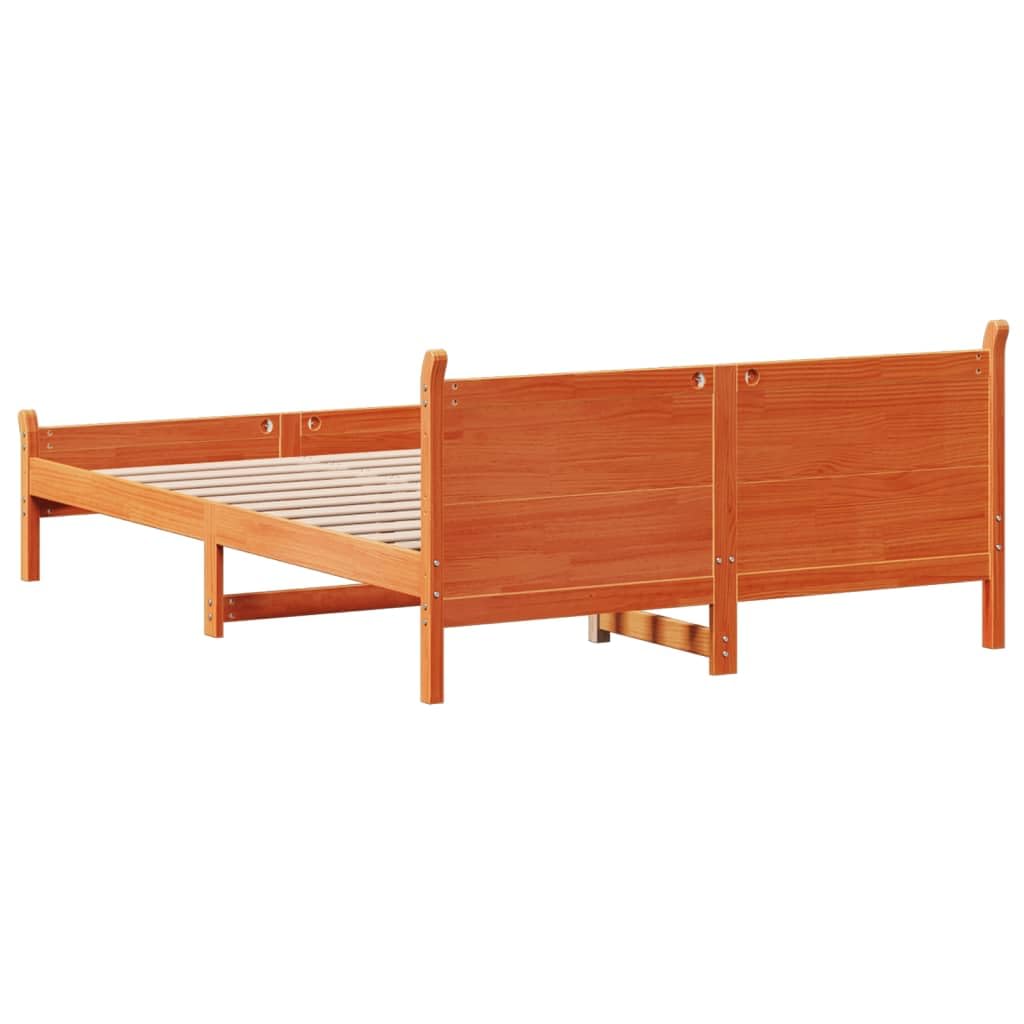 vidaXL Letto Senza Materasso Marrone Cera 160x200 cm in Legno di Pino, Telaio Letto, Letto, giroletto, mobili per Camera da Letto, Base Letto