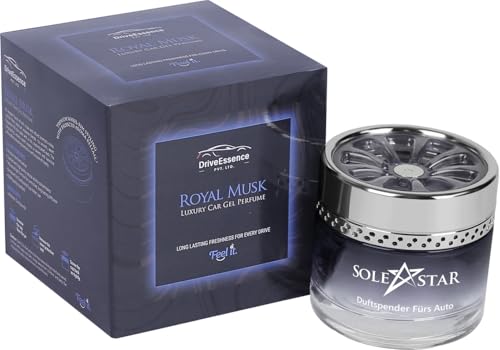 Image of SoleStar Royal Musk Premium Car Perfume Gel | Long Lasting Dashboard Car Air Freshener | Premium Gel Car Fragrance | Pack of 1 | 60g | Made in India