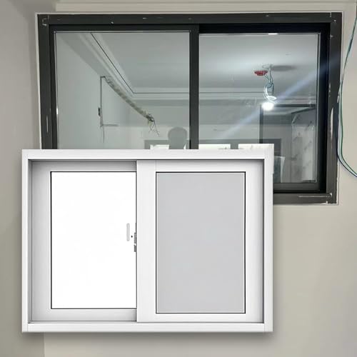 White 30x14in Vinyl Basement Slider Transom Window, 76x36cm Small Garage