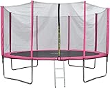EVRE Trampoline 10ft Pink with Zipped Safety Enclosure Ladder Steel Frame Safety Pad TÜV Rheinland...