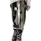 yiouyisheng Leggings Damen Katze Bedruckte Hosen Freizeithosen Yogahosen Damen Cat Print Casual Hosen Mittlere Taille Lange Hosen Frühling Herbst Winter Vintage Leggings