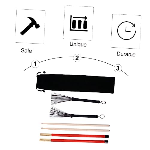 Set de baquetas y escobillas para batería SHOWERORO miniatura 2