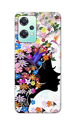 Image of Printed Hard Back Cover Case for OnePlus Nord CE 2 Lite 5G Back Cover (Floral Hairstyle Girl) -1803