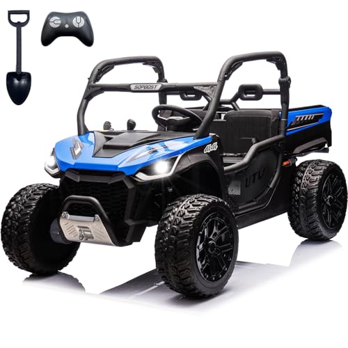 Image of NEWQIDA 2 Seater Kids UTV 24V Ride on Toy for Kids 3-8 Side by Side, Blue