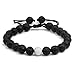 Exweup 2Pcs 8mm Bead Couples Bracelets for Women Men Yoga Lava Stone Long Distance Relationship Couple Bracelet