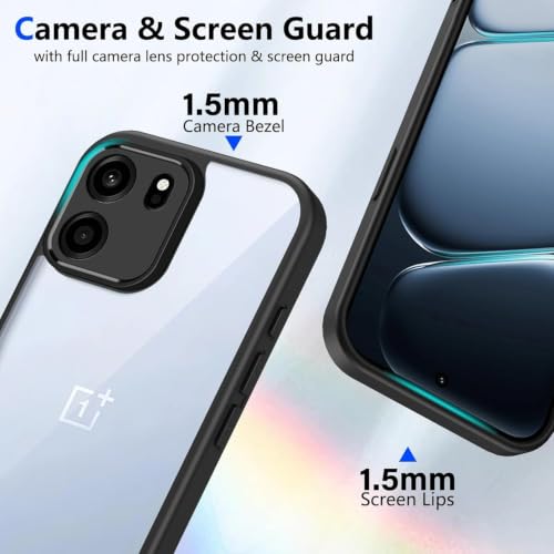 Image of VONZEE Clear Back Case Cover for OnePlus Nord Ce6 5G | Shockproof Design | Hard Back Cover Case for OnePlus Nord Ce6 5G (PC & TPU, Black)