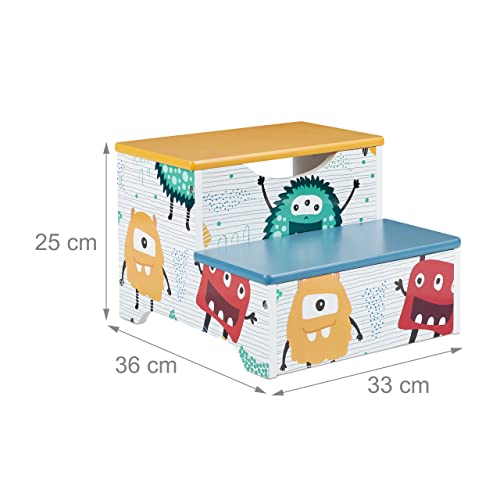 Relaxdays Sgabello per Bambini, Rialzo con 2