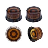 Samherome Lot de 4 boutons de guitare Dodécagone Ambre de qualité supérieure – Contrôle rapide pour PRS, LP, SG, Les Paul – Améliorez votre style d'instrument de musique