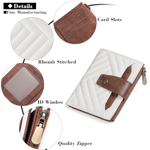 FALAN MULE Small Wallet for Women Leather Bifold Compact RFID Blocking with ID Window4