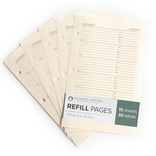 Recharge d'enregistrement d'adresse en papier premium pour organiseur