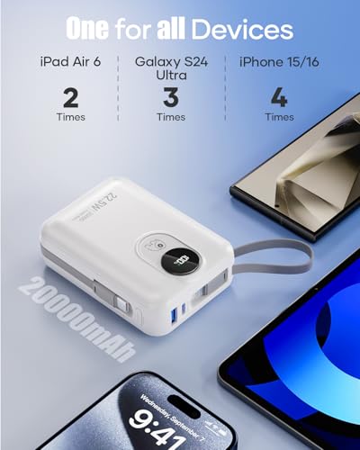 Chargeur portable USB C 20000mAh multiprise haute capacité rapide - 6