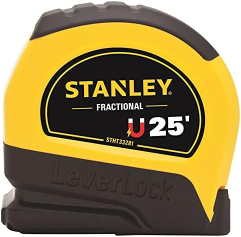 Stanley STHT33281L 25' Magnetic Tip & Fractional Read LeverLock Tape Measure