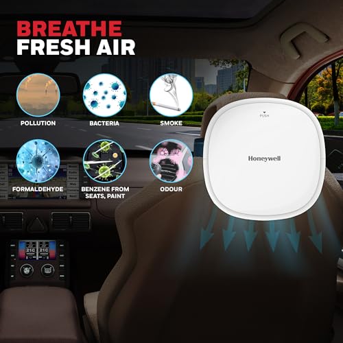 Image of Honeywell Move Pure3 Car Air Purifier, Hepa filter & Formaldehyde which removes 99.9% dust & smoke, CADR upto24 m /h with 3xUSB ports, 2 Years Manufacturer Warranty