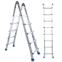Linea Garden Friend S1405119 Leiter Aluminium Everest 4+4, grau-blau
