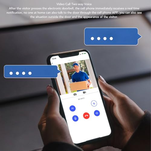 Annadue Smart WI - Fi Video Dimensor con Lente de Gran Angular HD, Cámara de Timbre Inalámbrica con Audio de Dos Vías, Notificaciones de Aplicaciones Móviles, Diseño Elegante para la - imagen 2