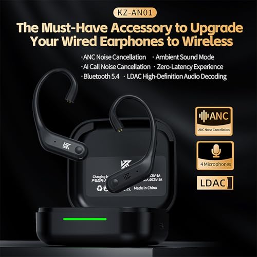 Image of CCA KZ AN01 Active Noise Cancellation Wireless IEM Bluetooth Adapter, Bluetooth 5.4 Module, 40Hrs Playback Sport Earhook for KZ ZS10 PRO /ZSN Pro X /AS16 PRO X /Castor /EDX Pro, CRA /C12(0.78mm Pin) | Ear-Hook Module, 40Hrs Playback Sport Earhook for KZ ZS10 PRO /ZSN Pro X /AS16 PRO X /Castor /EDX Pro, CRA /C12(0.78mm Pin)
