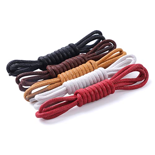 Pterybird Tan Waxed Laces For Oxford Dress Shoes Boots,3 Pairs 2/32 Inch Thin Round Replacement Strings For Women Men Kids thumb #6