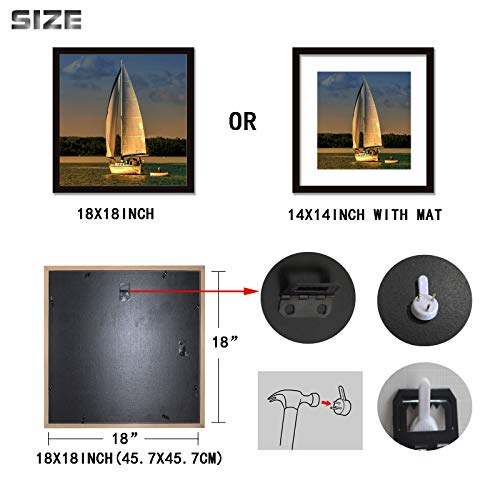 Vitoive 18X18 Frame Black With Mat 14X14 Solid Wood Picture Frames Wall Mounting (2 Pack, 18X18 Inch)… #TOP3