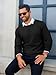 Runcati Mens Crewneck Sweaters Casual Knit Lightweight Dress Sweater Long Sleeve Slim Fit Fall Winter Pullover Black