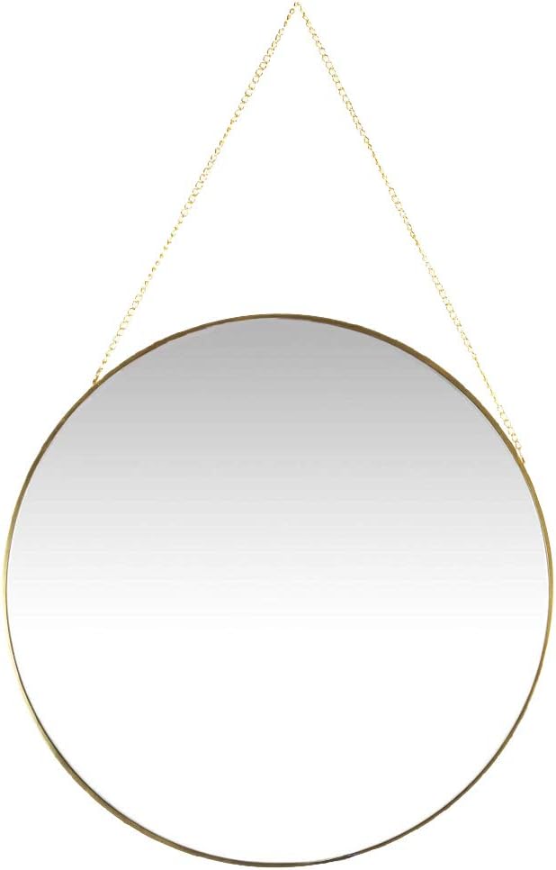Koyal Wholesale Rose Gold Modern Round Wall Mirror with Detachable Hanging Chain, Mirror for Centerpiece