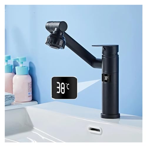 Robinet de lavabo en laiton affichage numérique mitigeur salle de bain 2 modes
