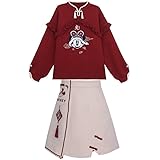 ミッキーマウス パーカー セーター 上下セット トップス スウエットパーカー トレーナー メンズ レディース 厚い かわいい 長袖 中国風 秋 冬 柔らかい 男女兼用 キャラクター グッズ (Size : L)