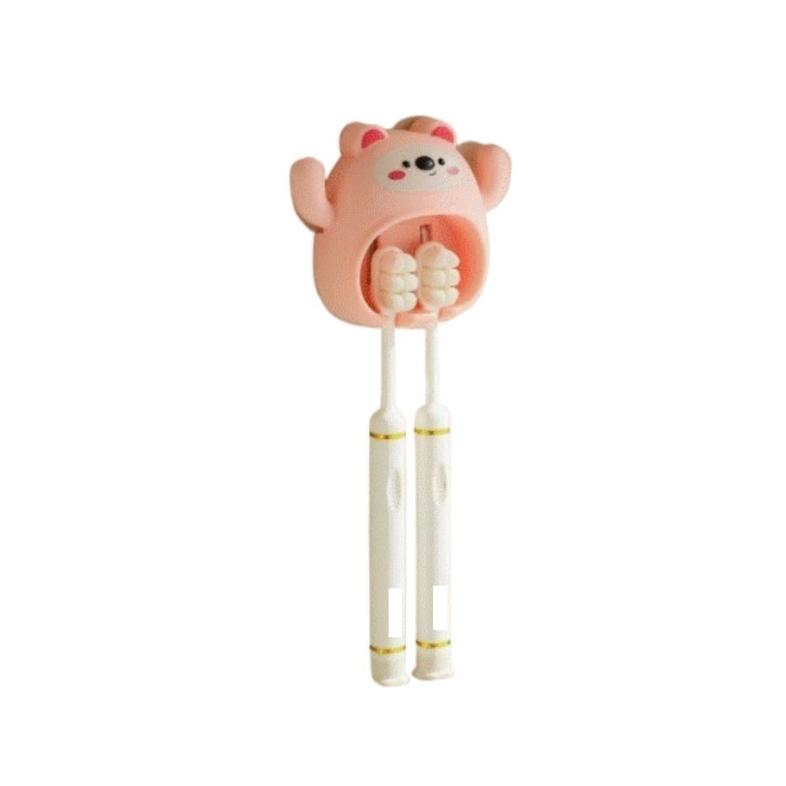 Portacepillo Dientes Sin Taladro, Soporte For Cepillo De Dientes Montado En La Pared, Estante Almacenamiento For El Baño Y Hogar Organizador(Pink)