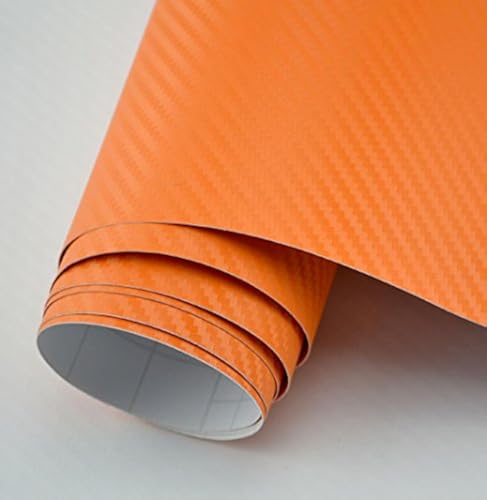 Film fibre de carbone 3D orange 60x152cm pour covering auto DIYAH