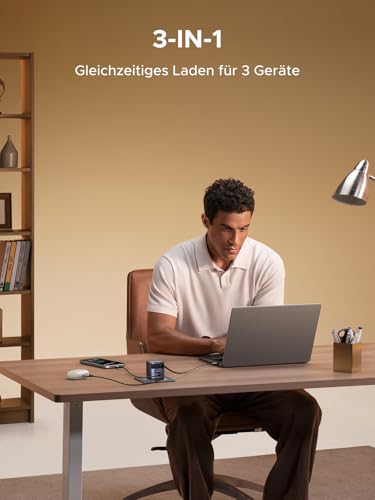 UGREEN Nexode USB C Ladegerät 65W, mit 69cm Einziehbarem Kabel, 3-Port – Ansicht 4
