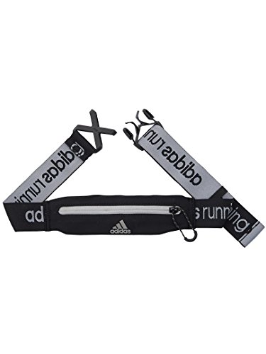 adidas Run Belt - Cinturón Unisex, Color Negro/Gris, Talla única