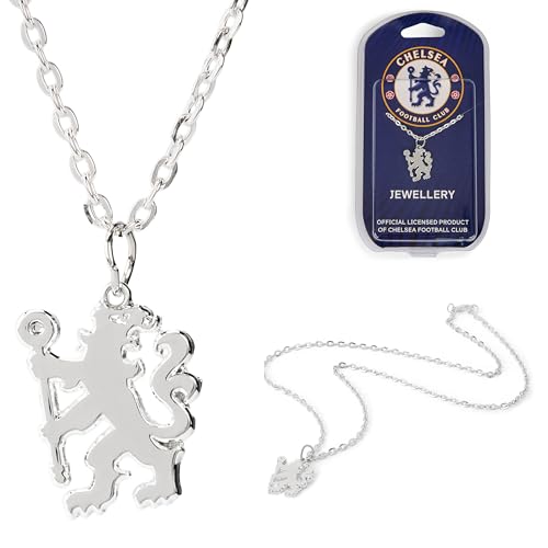 The Gift Scholars Officially Licensed Chelsea FC Lion Pendant Necklace, Silver Plated Chain, Men's Licensed Accessory